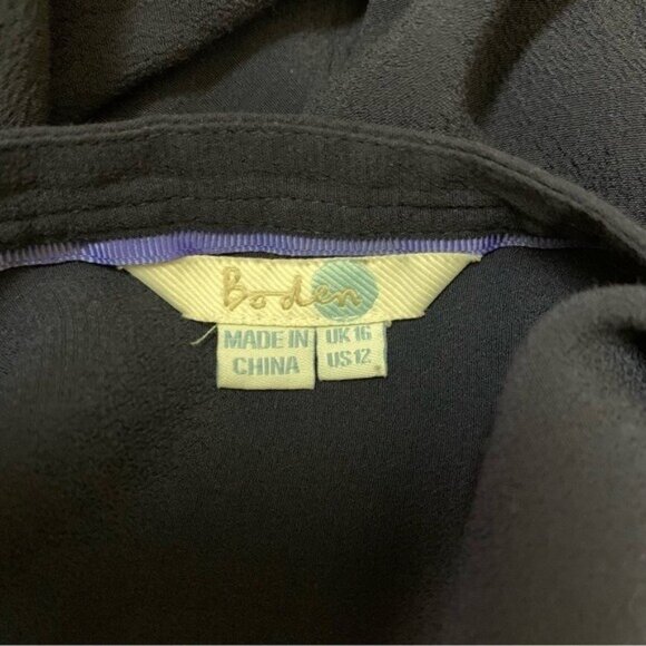 Boden Navy Blue Gold Button Utility Blouse Long Sleeve Casual Workwear US 12 - Picture 4 of 5